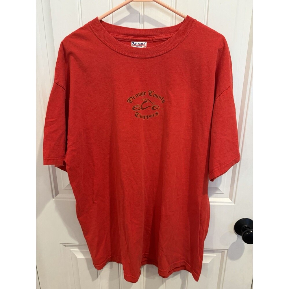 Vintage Y2K Orange County Choppers OCC Red Graphic T Shirt Biker Motorcycle XL